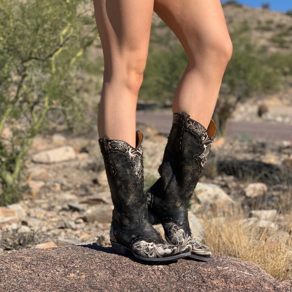 OLD GRINGO ERIN 13" Boots crackel black leather embroidered boho RTL $595 NIB 8 - Picture 2 of 11